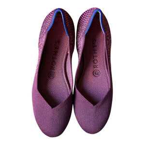 Rothy's The Flat Burgandy Fig Python Purple Ballet Shoes Round Toe Slip On